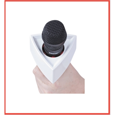 Picture of Microphone Flag Station ABS Injection Molding Interview Mic Microphone Logo Flag Station triangular White
