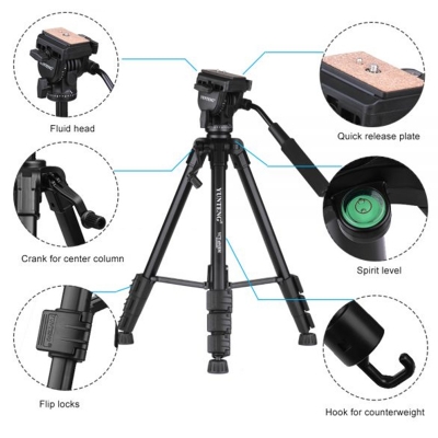 Picture of DIGIPOD TR462 Aluminum Lightweight Camera Tripod Portable Gorillapod for Sony Canon Nikon+Carrying Bag Black