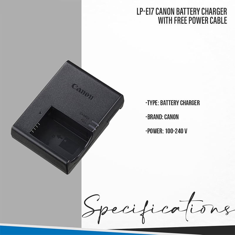 Picture of LP-E17 Canon Battery Charger with Free Power Cable For 750D/ 200D/ 800D/ 77D 