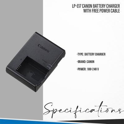 Picture of LP-E17 Canon Battery Charger with Free Power Cable For 750D/ 200D/ 800D/ 77D 