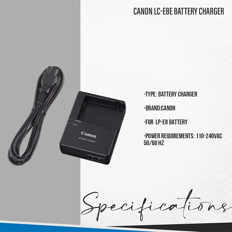 Picture of Canon LC-E8E Battery Charger For Canon 550D, 600D, 650D, 700D , Beijo X4 X5 X6i X7 Rebel T2i T3i T4i T5iCamera 