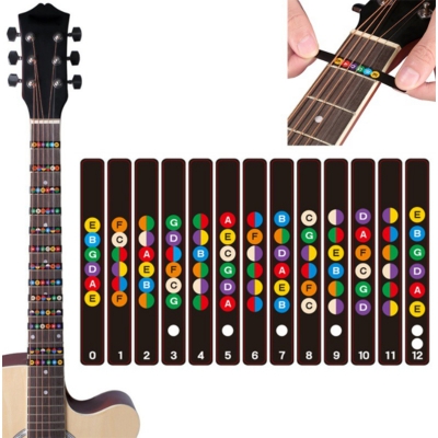 Picture of Guitar Sticker Guitar Fretboard Notes Labels Sticker Guitar Parts Fingerboard Fret Decals Acoustic Electric Guitar Accessories Multicolor
