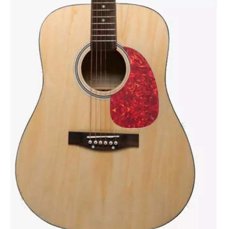 Picture of Product details of Acoustic guitar pickguard protector turtle bird type shaped guard plate Features:Made of PVC material, good replaces for acoustic guitar pickguard. Self-Adhesive design, easy to use, peel off the back and stick on the guitar pickguard, Red