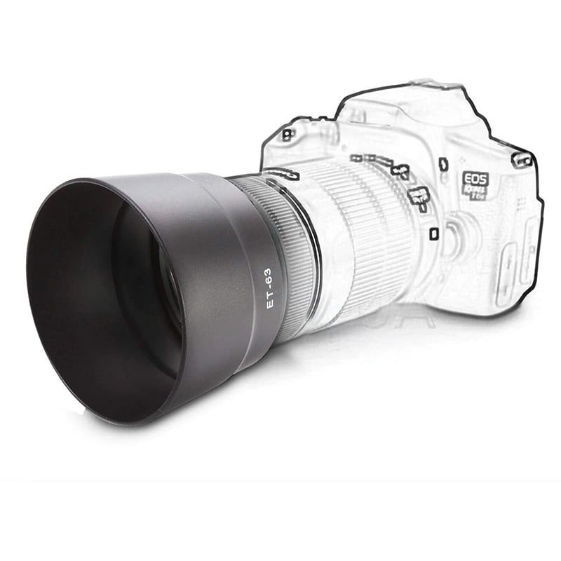 Picture of ET-63 Lens Hood for 55-250mm EF-S 55-250mm F4-5.6 IS STM lens- Black