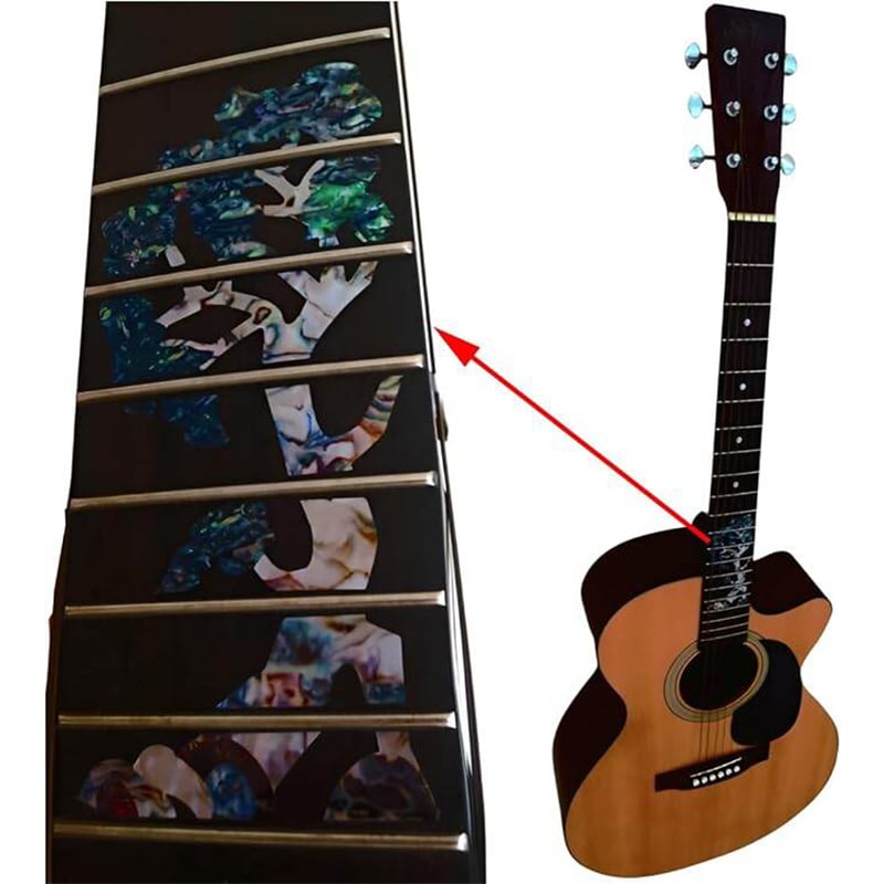 Picture of Fretboard Sticker Ultra Thin Musical Instrument Acoustic Guitar Bass Electric Guitar Inlay Sticker Decals 