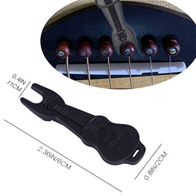 Picture of Full Set Black Acoustic Guitar Bridge Pins, Saddle And Nut with String remover 