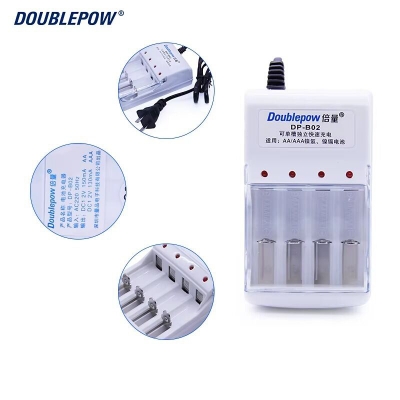 Picture of Combo Doublepow DP-B02 Standard Charger with 4 Pieces AA Size 1.2V 1200mAh Ni-MH Battery Combo Pack (Charger has No Full Charge Indication Facility) 