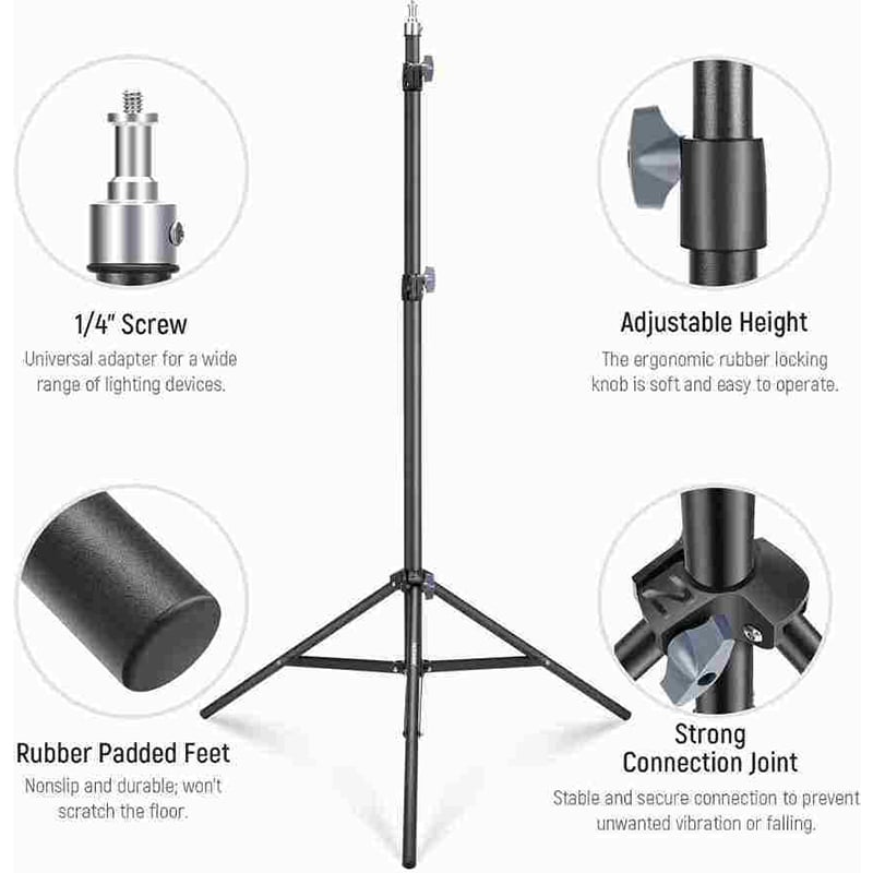 Picture of NeePho NP-9988 Photo Tripod Stand for VR Video Portrait Product Photography  maximum height of 7 feet Tripod Black
