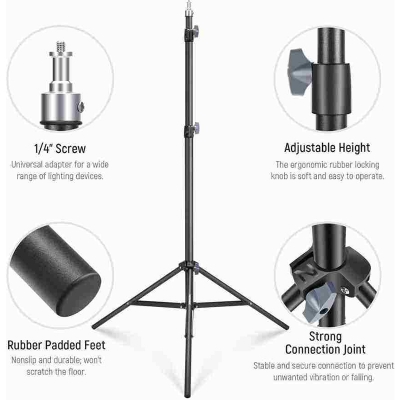Picture of NeePho NP-9988 Photo Tripod Stand for VR Video Portrait Product Photography  maximum height of 7 feet Tripod Black