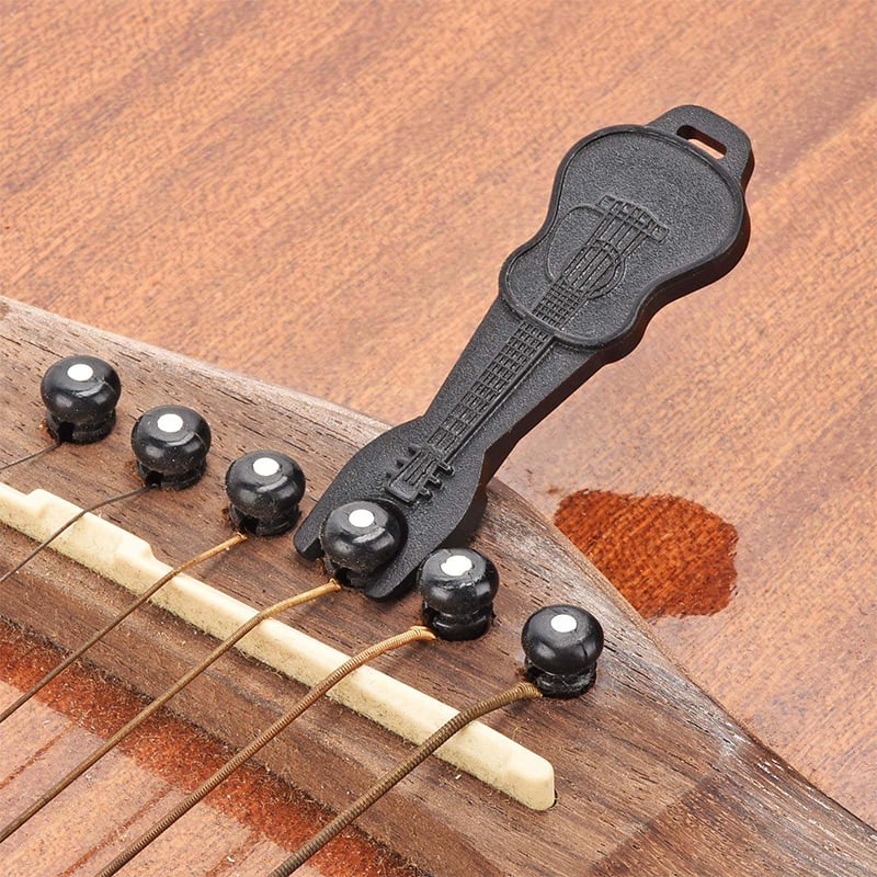 Picture of Full Set white Acoustic Guitar Bridge Pins, Saddle And Nut with String remover 