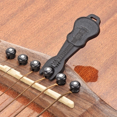 Picture of Full Set white Acoustic Guitar Bridge Pins, Saddle And Nut with String remover 