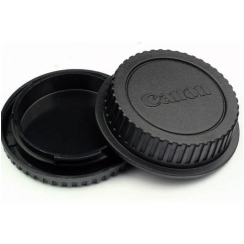 Picture of Canon Body Cap & Canon Lens Back Cap Kit, Canon EOS 60D 70D 77D 80D 7D 5D Mark II III IV 750D 760D Rebel T7 T6 T6i T7i T6S T4i T5i T5 Camera Body & EF Lens Replaces Design Camera Body Cap & Camera Rear Lens Cover compatible w/ Canon RF-3 cap for Canon EOS Black