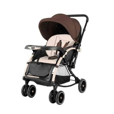 Picture of Baby Stroller C3 A Pram for Your Baby with Rocking Mood and Adjustable Handle Bar Best Premium Quality Prams Trolly- Magenta and Blue