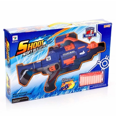 Picture of Nerf Shoot Soft Bullet Toy Electric Motorized Nerf Style Toy With 20 Free Darts And Target Board