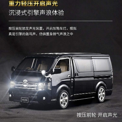 Picture of 1:32 Toyota Hiace Van Diecasts Alloy Car Luxurious Simulation Toy Vehicles Metal Car 6 Doors Open Model Car Sound Light Toys For Gift
