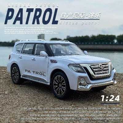 Picture of 1:24 Nissan Patrol SUV Diecast Alloy Car ChiMei Luxurious Simulation Toy Vehicles Metal Car 6 Doors Open Model Car Sound Light Toys For Gift