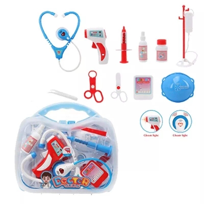 Picture of NEW plastic role play pretend play suitcase electric music sound doctor set for kids toy set preschool boy, Portable Light IC medical kit-SD169-273B