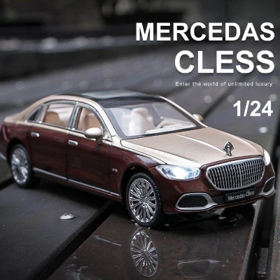 Picture of 1:24 Mercedes Maybach S680 Diecast Alloy Car Luxurious Simulation Toy Vehicles Metal Car 6 Doors Open Model Car Sound Light Toys For Gift