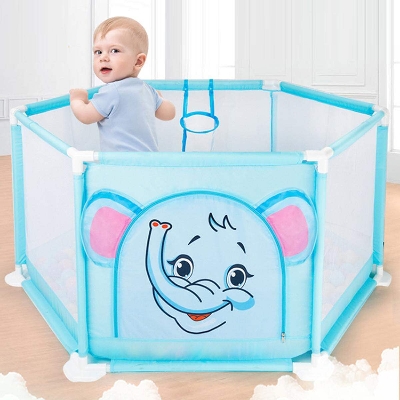 Picture of 6 Surface 146CM Elephant Baby Playpens Children Place Fence Kid Activity Gear Safety Protection Toddler Fence with 50 Balls