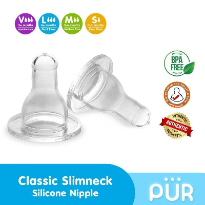 Picture of Pur Silicone Classic Nipple (2pc-S,LM) (Slow Flow) – (3205,3206,3207)