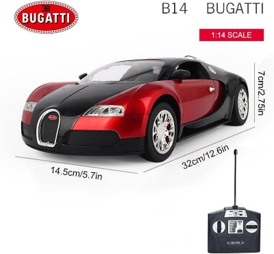Picture of Remote Control Car for Boys, RC Cars Bugatti Veyron, 1:14 Scale Officially Licensed Kids Toys, Drift Car with Cool Led Lights