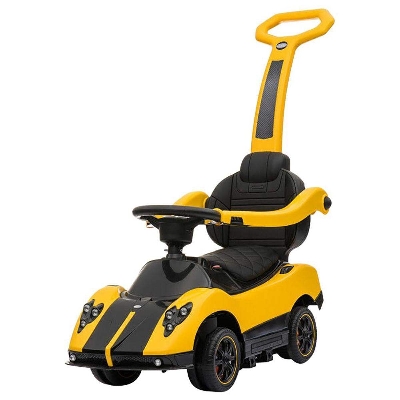 Picture of Megastar Ride On Licensed Pagani Zonda Push Car With Pull Handle - Yellow-Yellow