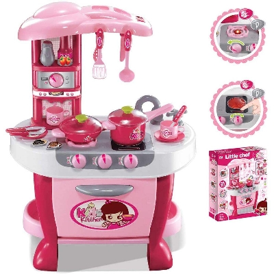 Picture of Little Chef Kids' Kitchen Cook Play Set with Lights and Sound-31PC's-Multicolor