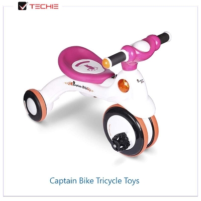 Picture of Captain Bike Tricycle With Light & Volume Button Music Price And Full Specifications-Pink