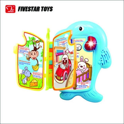 Picture of English And Spanish Language Learning Fun Musical Book Toy For Infant Kids Educational-Multicolor