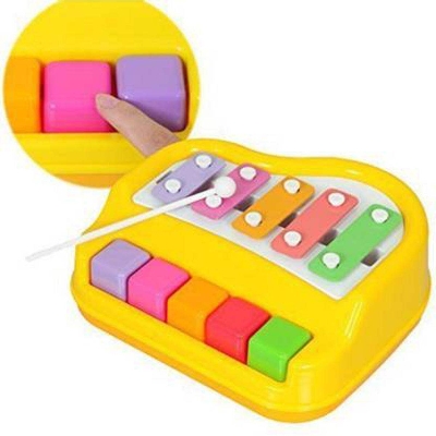Picture of New Non-Battery Operated Musical Xylophone and Mini Piano Toy for kids  (Multicolor)-Multicolor