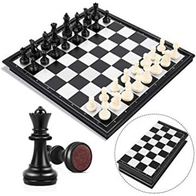 Picture of Magnetic Plastic Chess Travel Chess Set with Folding Chess Board Educational Toys for Kids and Adults-Multicolor