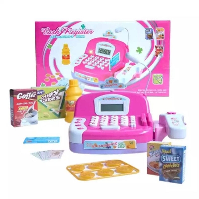 Picture of New Cash Resister Toys with Real Calculator and Microphone for Kids Gift Pink-Multicolor