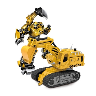 Picture of FENGYUAN 28172 2.4G One Key Deformation RC Engineering Robot Car - Yellow-Yellow