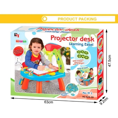 Picture of Kids projector drawing toys with light Wordpad Magnetic Alphabet numbers White & Blackbord for writing-Multicolor