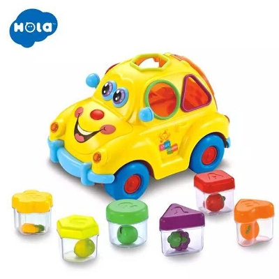Picture of HOLA Baby Toys Electronic Car with Music, Light, Puzzle & Fruit Shape Sorters Learning Educational Toys for Children-Multicolor