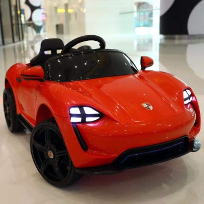 Picture of 12V Porsche Kids Ride on Car Remote Control Rechargeable Play Vehicles with Light Music-Red