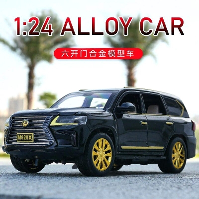 Picture of Lexus M929X SUV Off Road Diecasts 1:24 Alloy Car Luxurious Simulation Toy Vehicles Metal Car 6 Doors Open Model Car Sound Light Toys For Gift-Black & Golden
