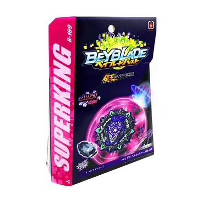 Picture of SuperKing Beyblade Burst B-169 Starter Variant Lucifer .Mb 2D & First Urranus Starter + LR String LR (Left & Right Spin) & Weight Damper Grip-Blue
