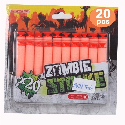 Picture of 20 Pcs Nerf Refill Darts Soft Bullet Zombie Series 72x12 mm-Orange