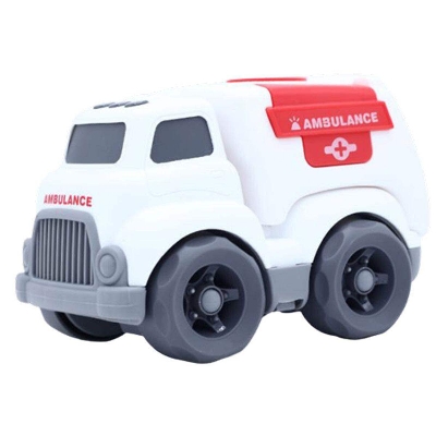 Picture of Kinetic Truck Toy Slided Ambulance Truck With Light And Music-White