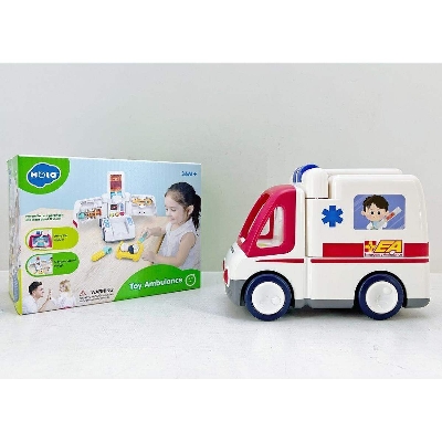 Picture of Hola Toy Ambulance Kids Early Learning Educational Plastic Role Play Ambulance Toys-White