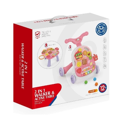 Picture of Pink two in one and active table cake walker push walker baby activity-HE0815-Multicolor