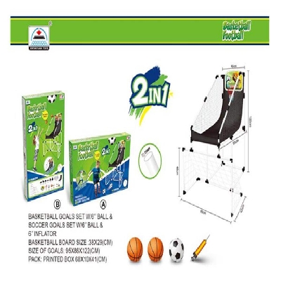 Picture of 2 in 1 goal basketball game toy soccer goal and basketball goal model-XTY8013A-Multicolor