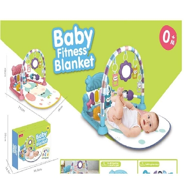 Picture of Hippo baby fitness blanket pedal piano fitness rack ,Baby play mat, music pedal piano fitness rack baby multifunctional pedal piano play mat toy, suitable for toddlers 1-36 months-Multicolor
