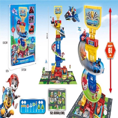 Picture of Railway super city new kids play set with 3pcs car-P820-Multicolor