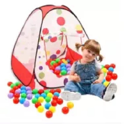 Picture of Children's tent game house with 100pcs 7cm ocean balls, Baby Tent Play House for Kids With 100 pcs plastic balls-Multicolor