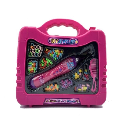 Picture of Girl's Creator Fashion Hair Bread Set, Beads braiding kit for kids-Pink