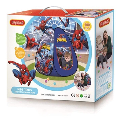 Picture of Playhouses Tent for Kids Outdoor and Indoor Girls Boys Tent Kid theme play house, Spider Man Tent House With 100 Ball, POPTENT Pool Play Tent with 100 balls Print for Kids-Multicolor
