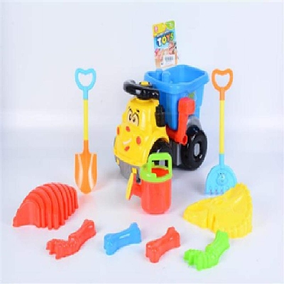 Picture of Toys Heavy Duty Friction Powered Cartoon Dumper Truck for Kids,11pcs sand beach truck.-Multicolor