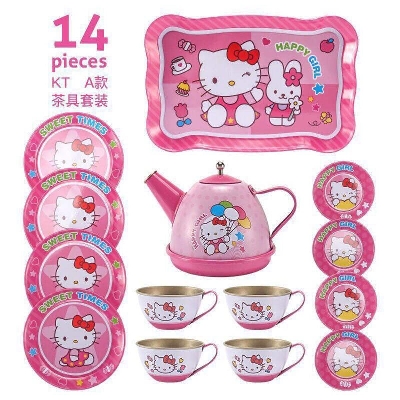 Picture of Hello Kitty Girl new Tea Party Cooking Toy Play Gift Set-Multicolor